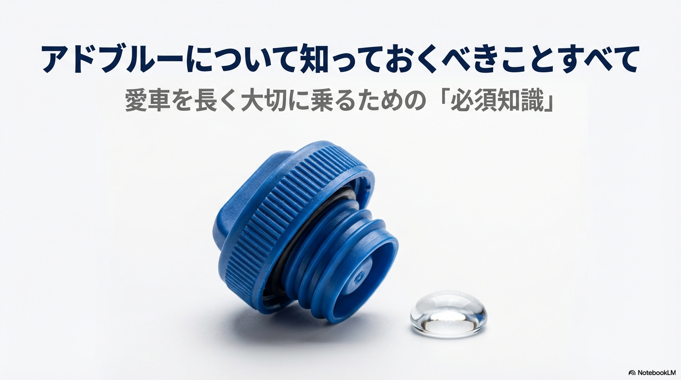アドブルーについて知っておくべきことすべて。愛車を長く大切に乗るための必須知識スライドの表紙。
